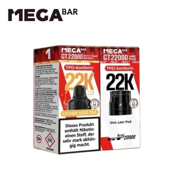 Mega Bar GT 22000  - Lychee Ice Tea - Prefilled Pod-Liquid 20mg